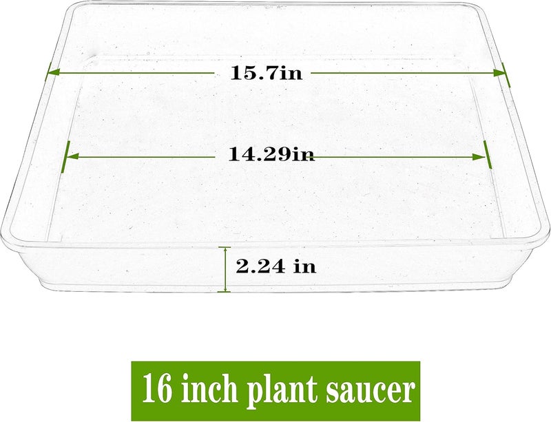 LWALRS Square Plant Saucer 16 Inch 2 Pack, Duty Plastic Plant Saucer, Heavy Duty Plant Pot Saucers, Garden Large Deep Plant Trays for Pots, Planters for Indoors and Outdoors Plants. - Image 2